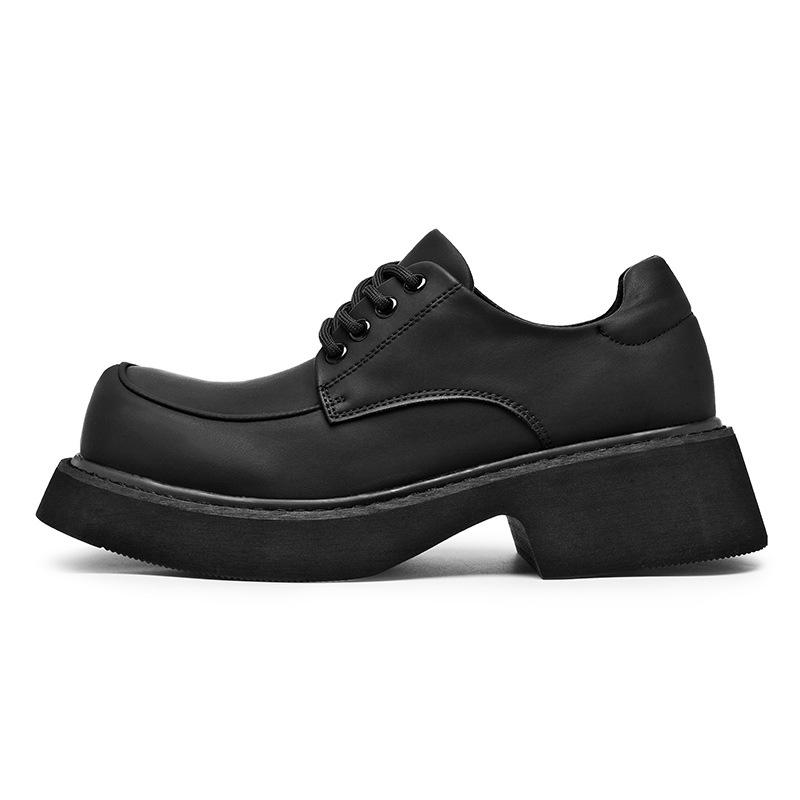 3228 Carbon Black Derby Shoes Men's Advanced Sense Function Wind Platform Versatile Casual Business Commuter Leather Shoes Trend Versatile