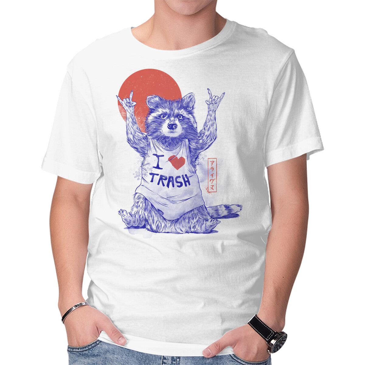 Unisex Crew Neck T-Shirt I Love Trash Graphic Short Sleeve Casual Tee XXXL
