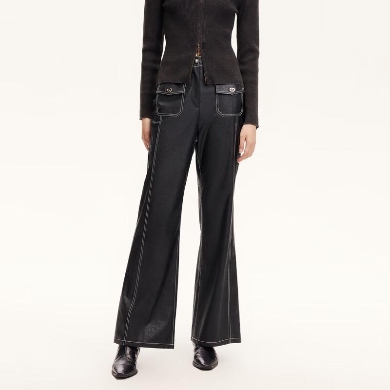 VEROMODA 2024 Early Autumn Faux Leather Wide-Leg Pants