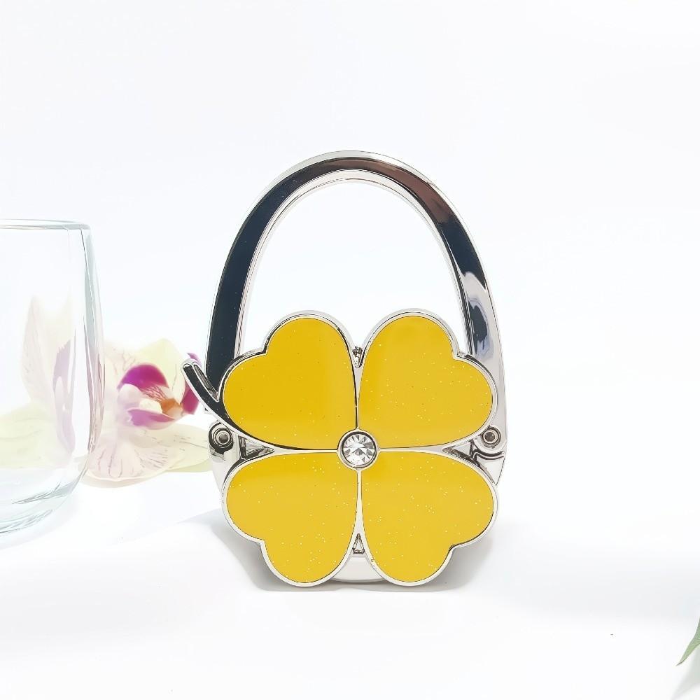Fashion Foldable Handbag Hook for Women Four-leaf Clover Creative Purse Holder Portable Durable Bag Hanger for Table