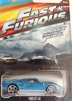 Hot Wheels 2015 FAST AND FURIOUS RELEASE EXCLUSIVE BLUE FORD GT-40 #8/8 DIE-CAST