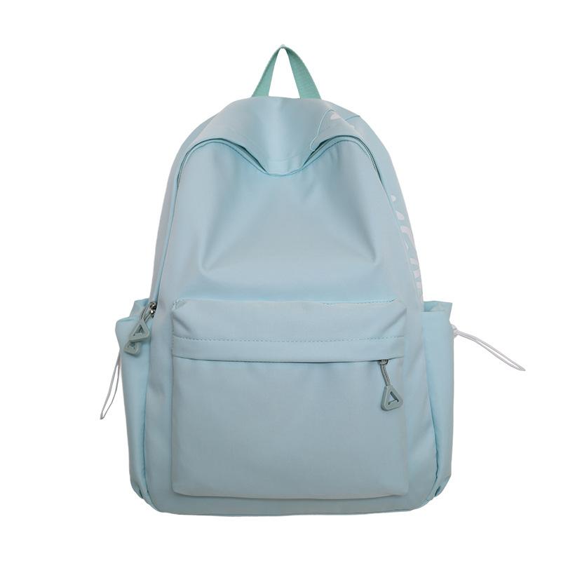 Summer New Solid Color Casual Letter Student Backpack Street Fashion Outdoor Double Shoulder Backpack Large and Small Sizes