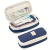 Solid Color Multifunctional Pencil Case - Large Capacity, Retractable, Macaron Shades
