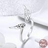 Sterling Silver Elf Wing Ring: S925 European & American Style Women's Jewelry