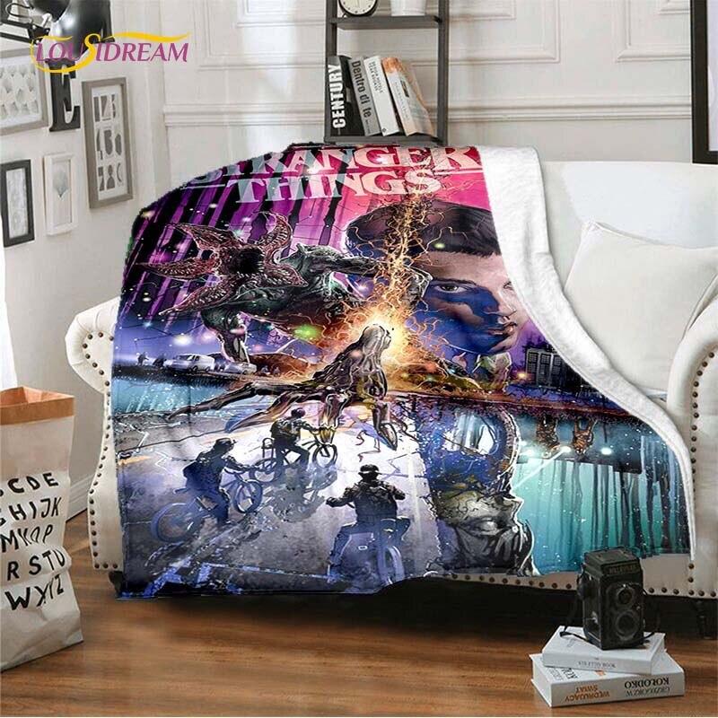 Horké hororové filmové deky Stranger Things na postele Měkká tenká deka Velikost Queen Římský dekor Zimní povlak na přikrývku Dětský dárek Piknik