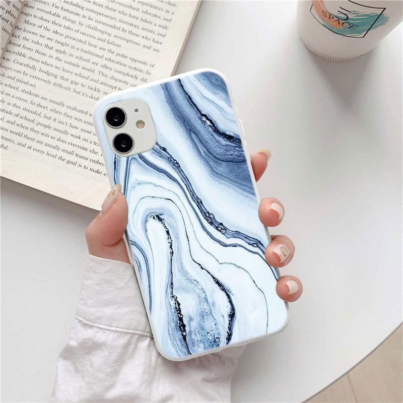 Marble Crack Matte Silicone Phone Cases For iPhone 12 13 Mini 11 Pro Max SE 2020 XS Max XR X 5 5s 6 6S 7 8 Plus Case Soft Cover