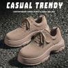Men Retro Derby Shoes Thick Sole Height Increasing Round Toe Casual Walking Dress Footwear Sizes 38-44