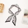 Silk Zebra Print Letter Scarf: Versatile Korean Style Ribbon for Hair or Shirt.