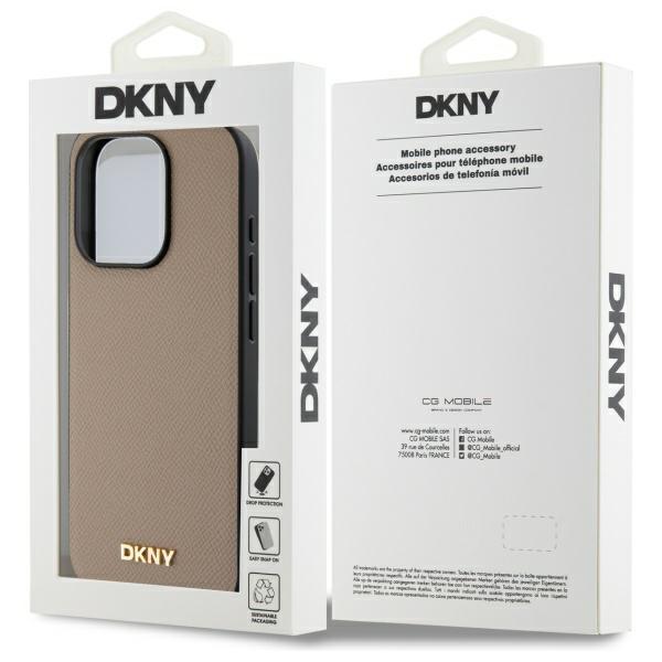 Dkny Dkhmp15Lpghlme Iphone 15 Pro 6.1   Beżowy/Beige Hardcase Grained Metal Logo Magsafe