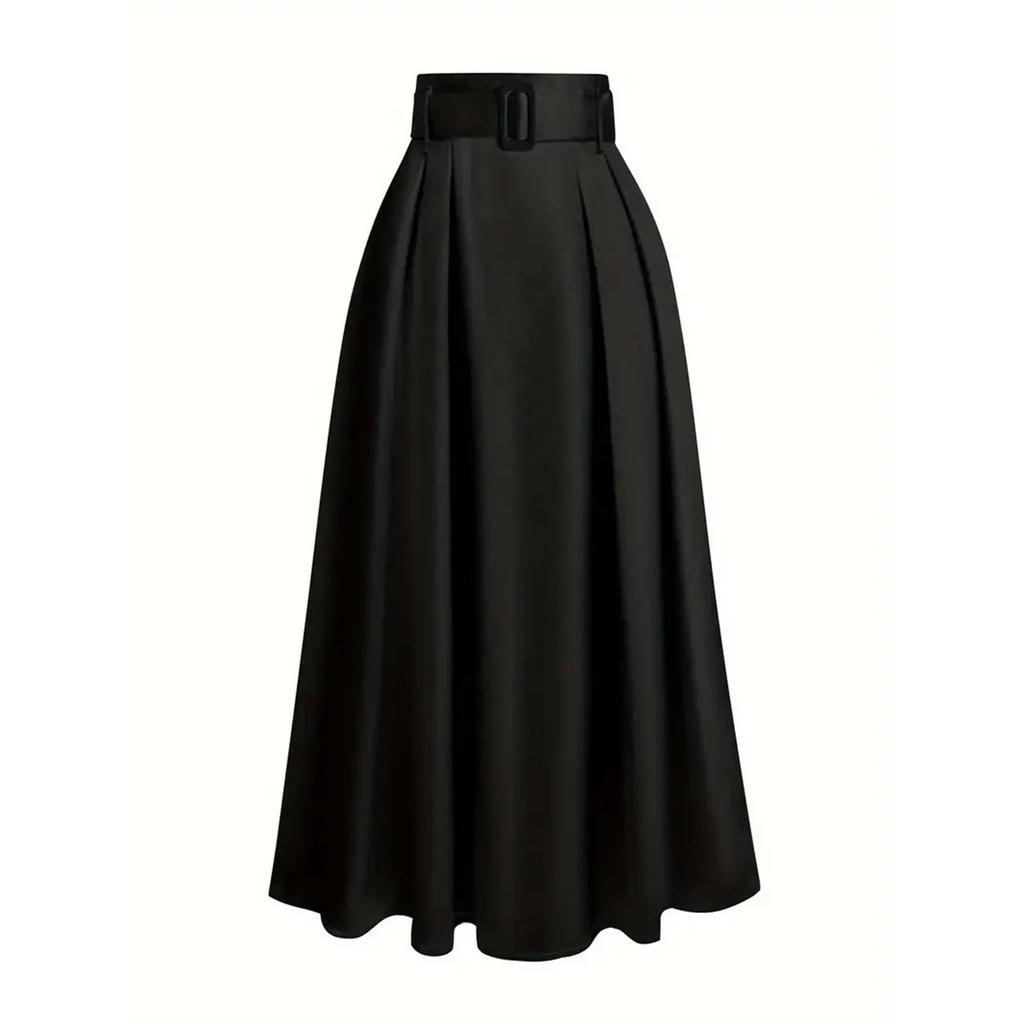Elegant Midi Skirt for Women High Waist Pleated A Line Skirt with Belt Suitable for Summer Dresses for Women 2026 Graduation Dress