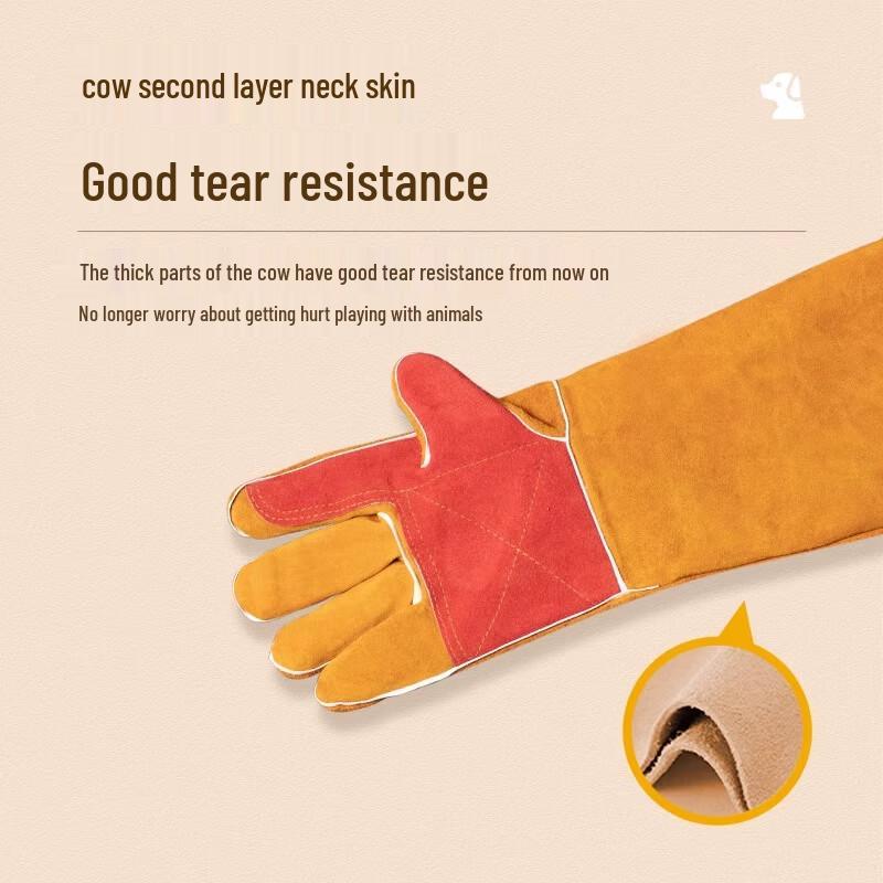 UOSU Thickened Leather Pet Anti-Bite Training Gloves