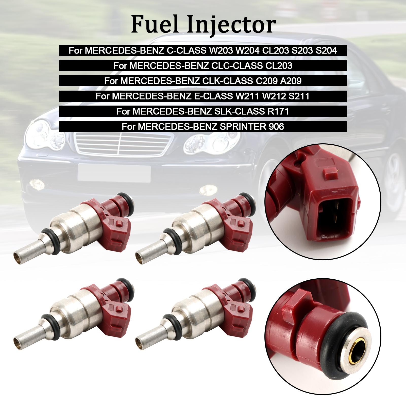 4PCS Fuel Injector A2710780023 Fit for Mercedes Benz C-Class CLK-Class 1.8L