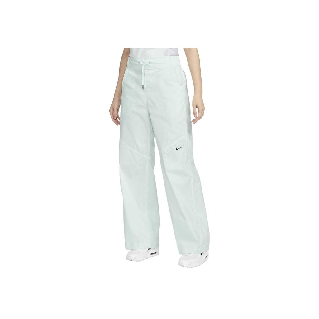 Nike Sportswear Essentials Series Solid Color Small Logo High Waist Straight Leg Casual Pants Women Bottoms Light-Green FB8285-394