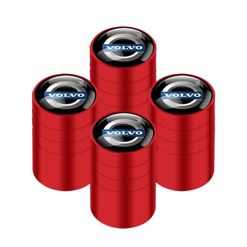 For Volvo 4pcs Car Badges Wheel Tire Valve Stem Caps Covers Auto Accessories For Volvo R Design Xc60 V60 S60 V40 V50 S40 S80 C30