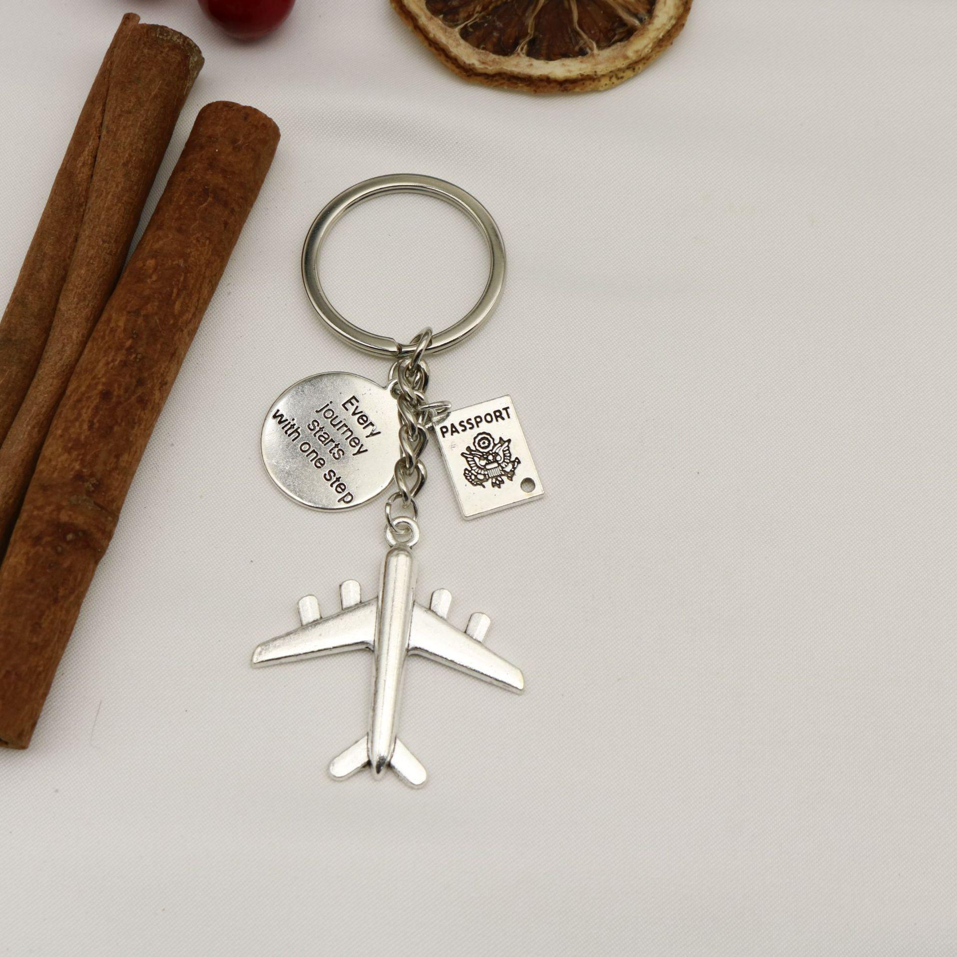 Trendy Metal Aircraft Keychain Pendant