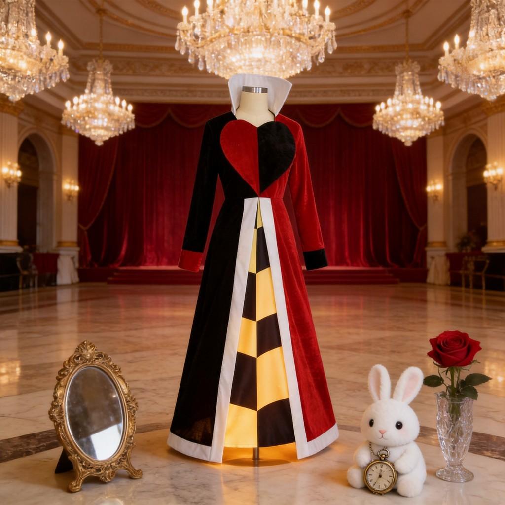 Alice In Wonderland The Red Queen Cosplay Dress With Vintage Style For Cosplay Events