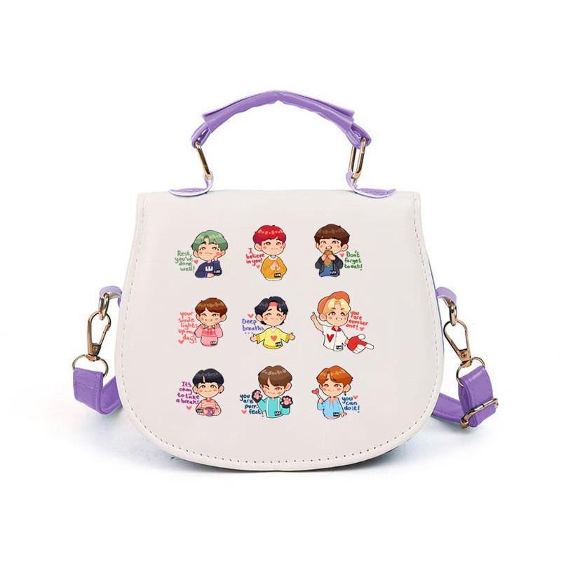 Kids Girls Straykids Felix Printed Student Lightweight Crossbody Bag Casual PU Shoulder Bags
