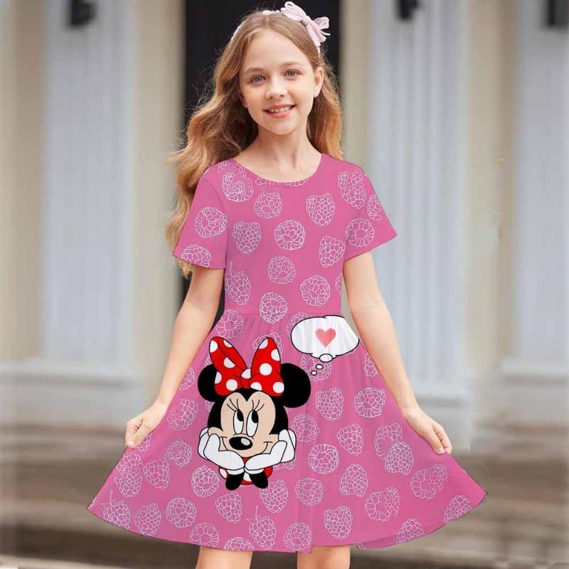Miceky Mouse Women's Short Sleeved Dress Cosplay Dress Costume 3D Printing Casual Street