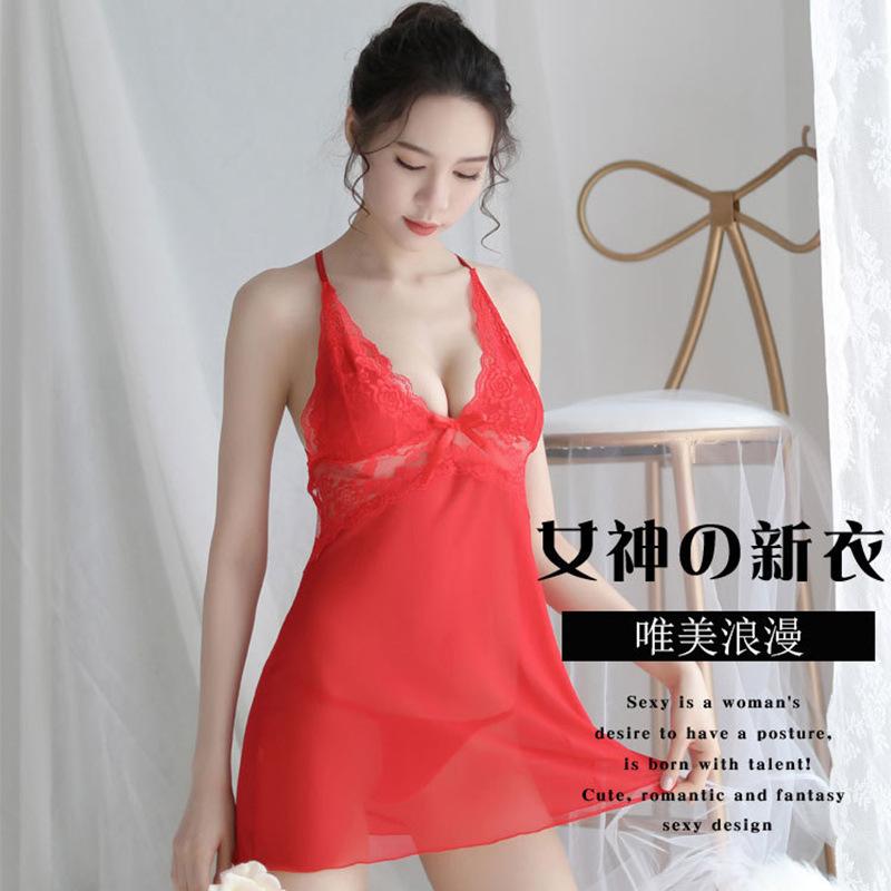 Sex underwear pure lace hollowed out chest bed suspender mesh yarn free of temptation