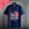 Unisex  Unisexs Family Vacation 2026 Graphic Tshirt With Retro Sunset Palm Tree Desgin Pure Cotton Short Sleeve Casual Tshirt