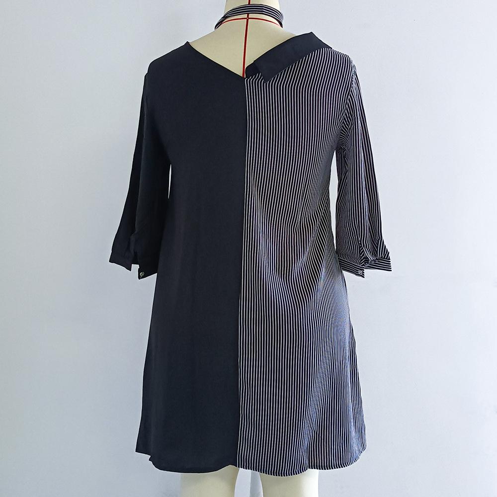 Spring and Autumn Women's Dress Large Size Splicing Irregular Dress Thin Dress