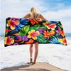 Tropische Hibiskus-Blumen Strandtuch Einseitig 2D Schnelltrocknend Weiches Mikrofaser-Handtuch Für Strand Pool Spa Reise Dekoration Sommergeschenk