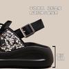 Platform sandals women's shoes 2025 summer new open-toe cross one-word buckle new Chinese sequined Roman beach shoes
