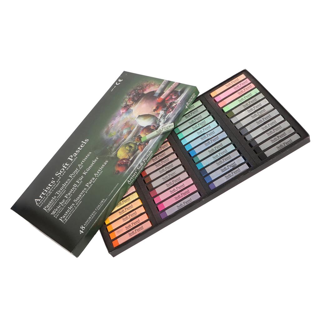 Soft Pastels 48 Colors High Adhesion Professional Harmless Chalk Pastels Set for Crafting Painting 