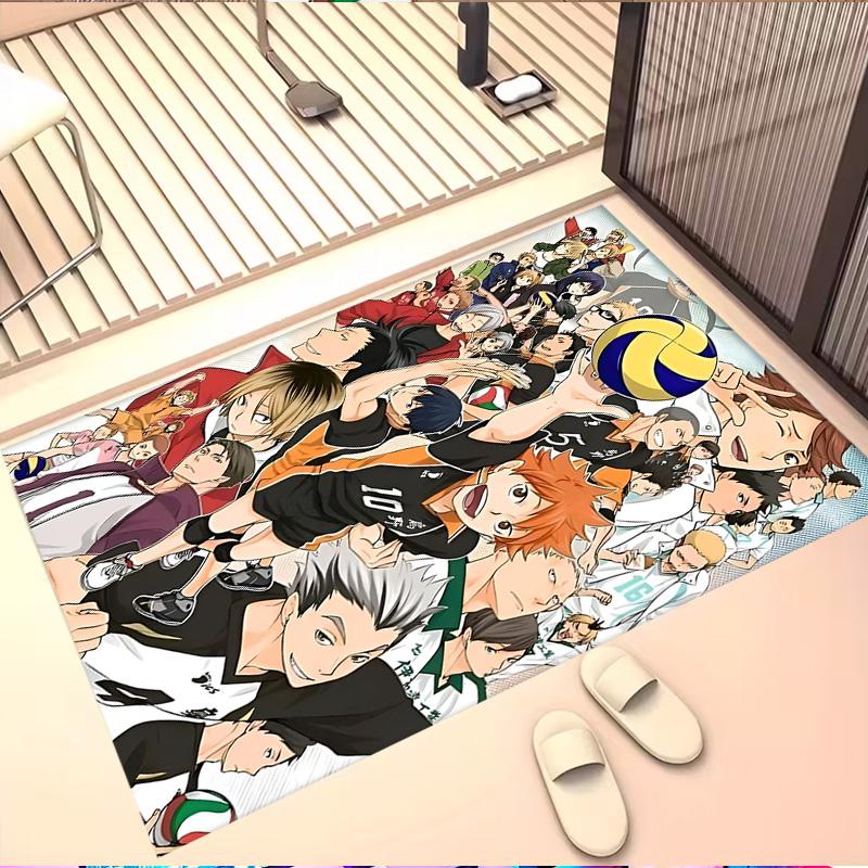 Haikyu Print Rug, Washable Floor Carpet, For Entryway Dorm Laundry Room Office Study, Home Decor Birthday Christmas Gift