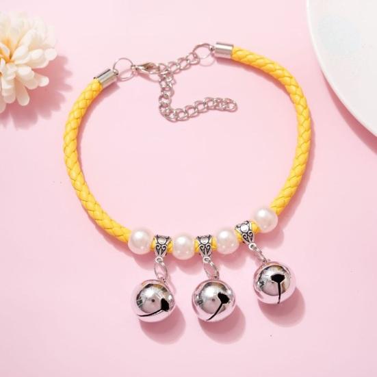 

Yousheng ошейник для домашних животных изысканный круг для шеи для домашних животных регулируемый ожерелье для кошек и собак со съемным кулон-колокольчиком товары для домашних животных