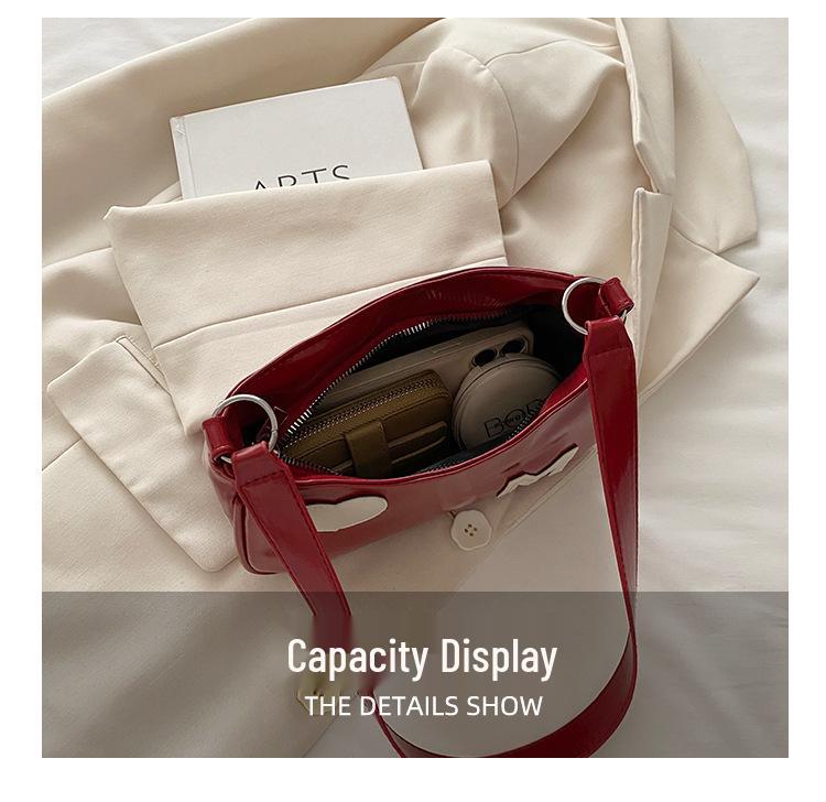 2025 Autumn/Winter Women's Large Capacity Peach Heart Crossbody Shoulder Bag