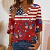 Womens Spring Tops Summer Shirts for Women Womens Summer Shirts Dressy Tops for Women Casual Printed Blouse V Neck Loose Fit