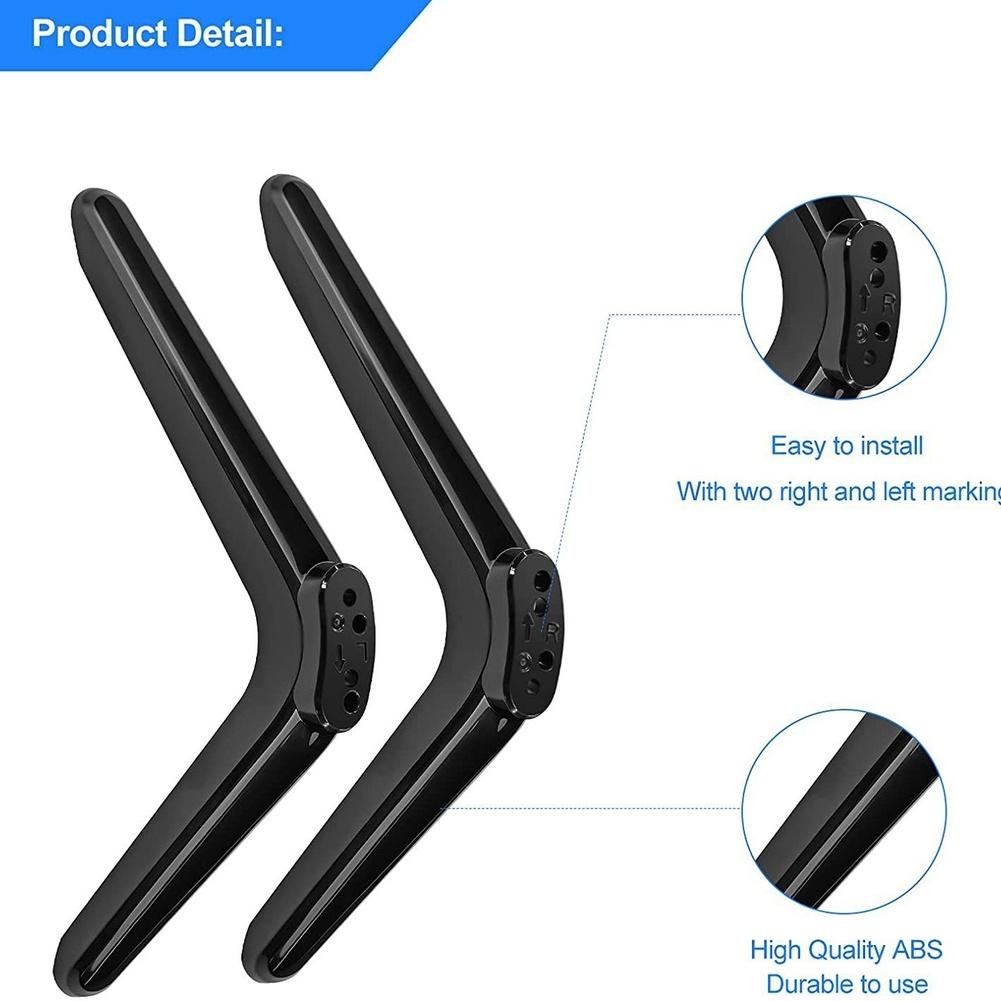 1 Set TV Mount With 16 Screws For TV Stand Base Adjustable Legs For Streaming Television With ABS Material Easy Installation