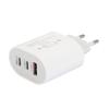 Type-C Multi-Port Charger: 2A USB + 2PD Travel Adapter (US/EU Specs)