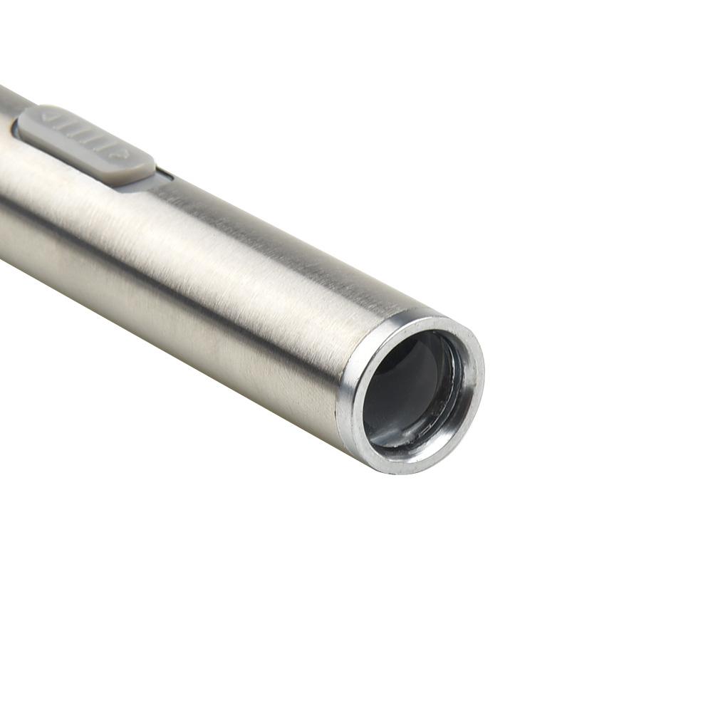 500lm Miniature Flashlight Torch Pocket Pen Size LED Lamp USB Charge Night Ridin