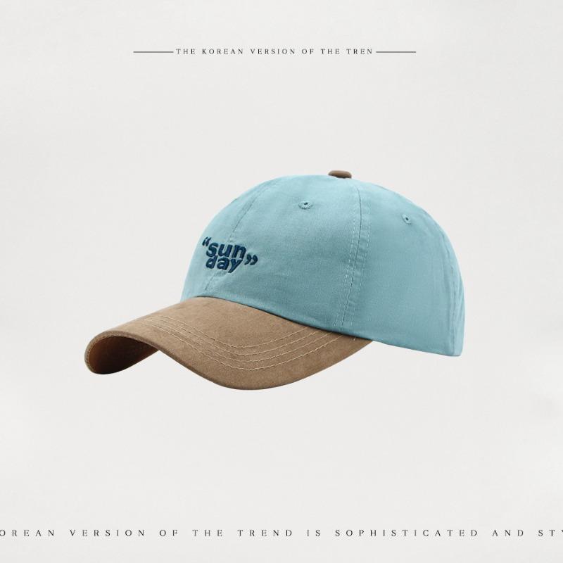 Soft top retro embroidery color matching cap female couple versatile street trend show face small baseball cap