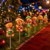 Quick Installation Tree Decor 6 Pcs Large Christmas Picks, Wooden Santa Snowman Gingerbread Ornaments, Xmas Outdoor Yard Signs Topper Decoration
