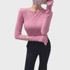 Korean Sexy Slim Fit Sheer Round Neck T-Shirt
