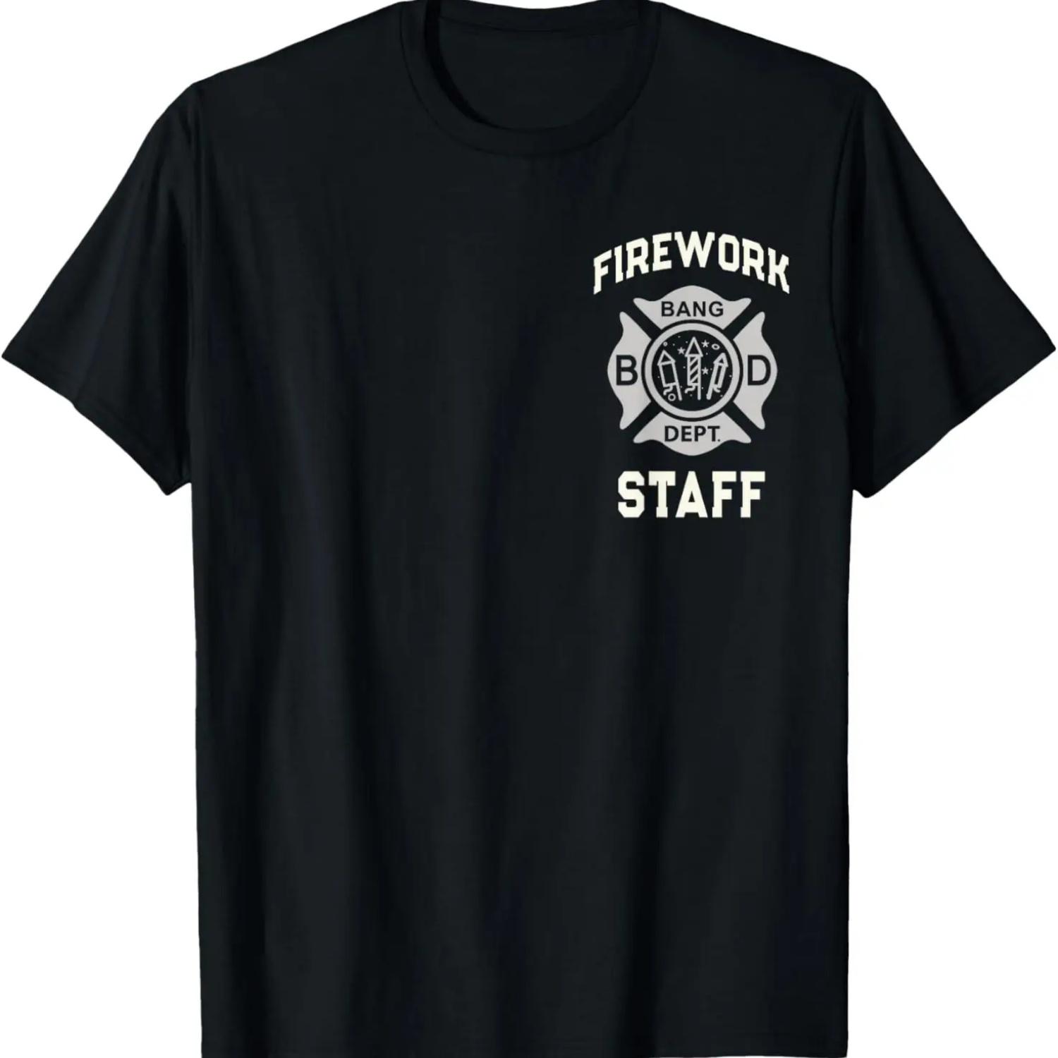 Official FIREWORK STAFF 4th of July Safety Crew Technician T-Shirt S чёрный