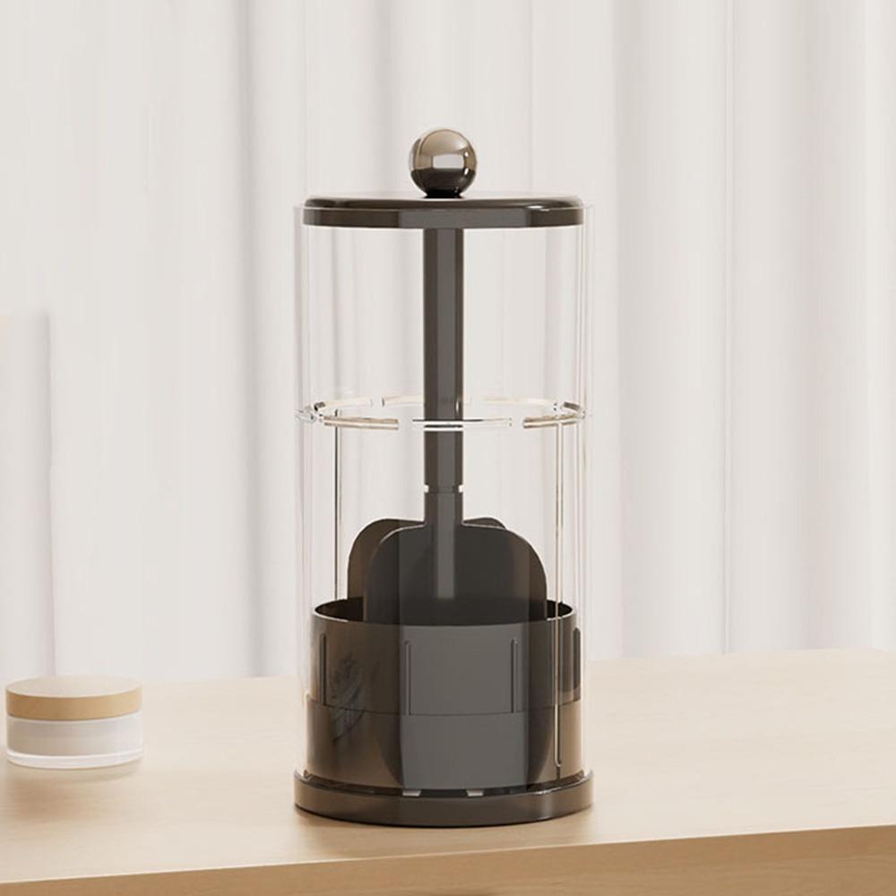Large Capacity Automatic Lifting Makeup Brush Holder Plastic Makeup Brush Organizer  Tabletop