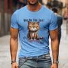 Maglietta Nuova da Uomo Stampata in 3D Gatto Serio Estiva Manica Corta Top Confortevole Magliette Uomo Streetwear Larghe Popolari Classiche