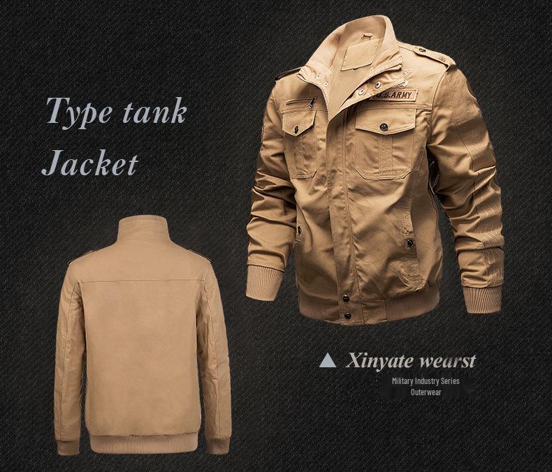 Men's Autumn/Winter Military-Style Cotton Jacket, Plus Size, Trendy Workwear 9931