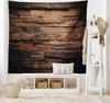 Vintage Planks Tapestry Wall Hanging Striped Wood Wall Tapestry Backdrap for Living Room Bedroom Dorm Home Decor Brown and Grey