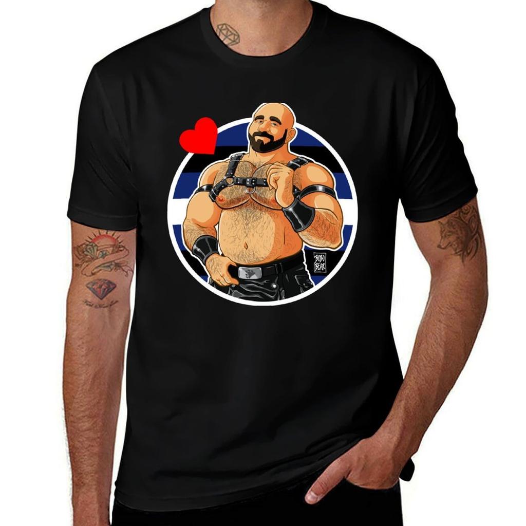 Jim Likes Leather Detail Tshirt Lightweight Cooling Short Sleeve Tee