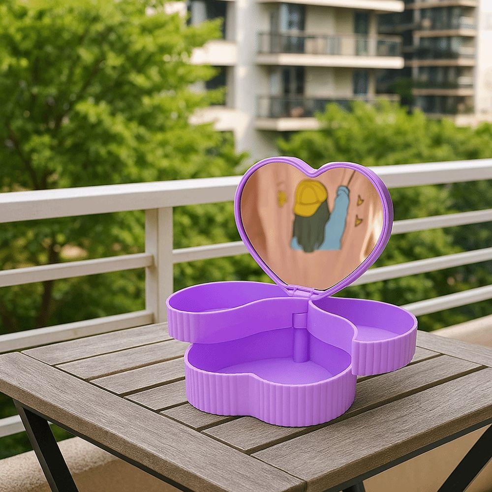 Rotating Heart Shape Jewelry Boxes Large Capacity Jewelry Display Box Jewelry Organizer  Dresser