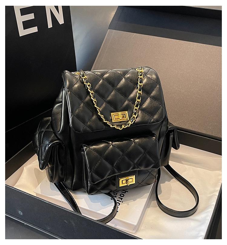 

Сумка женская 2025 новая мода одно плечо сумка сумка двойная задняя сумка чёрный