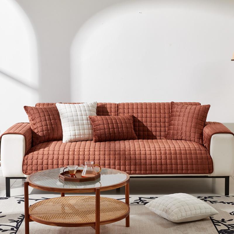 Four Seasons Universal Plush Sofa Cushion Plush Leather Non-Slip Thickened Cushion Simple Modern All-Inclusive Sofa Towel Slipcover