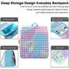 Kids' Rainbow Push Bubble Backpack – Adjustable, Waterproof, Large Capacity with Stress Relief Toy