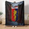 Lion Shield Genoa Flannel Blanket, Soft Polyester, Modern Design, All-Season for Camping, Travel, Gifts for holidays or birthdays