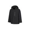 Zippered Hooded Fashion Warm Drop Shoulder Long Sleeve Down Jacket Men Jacket Black 2031E449-001